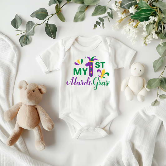 My First Mardi Gras  | bodysuit | Baby Gift | Baby Shower