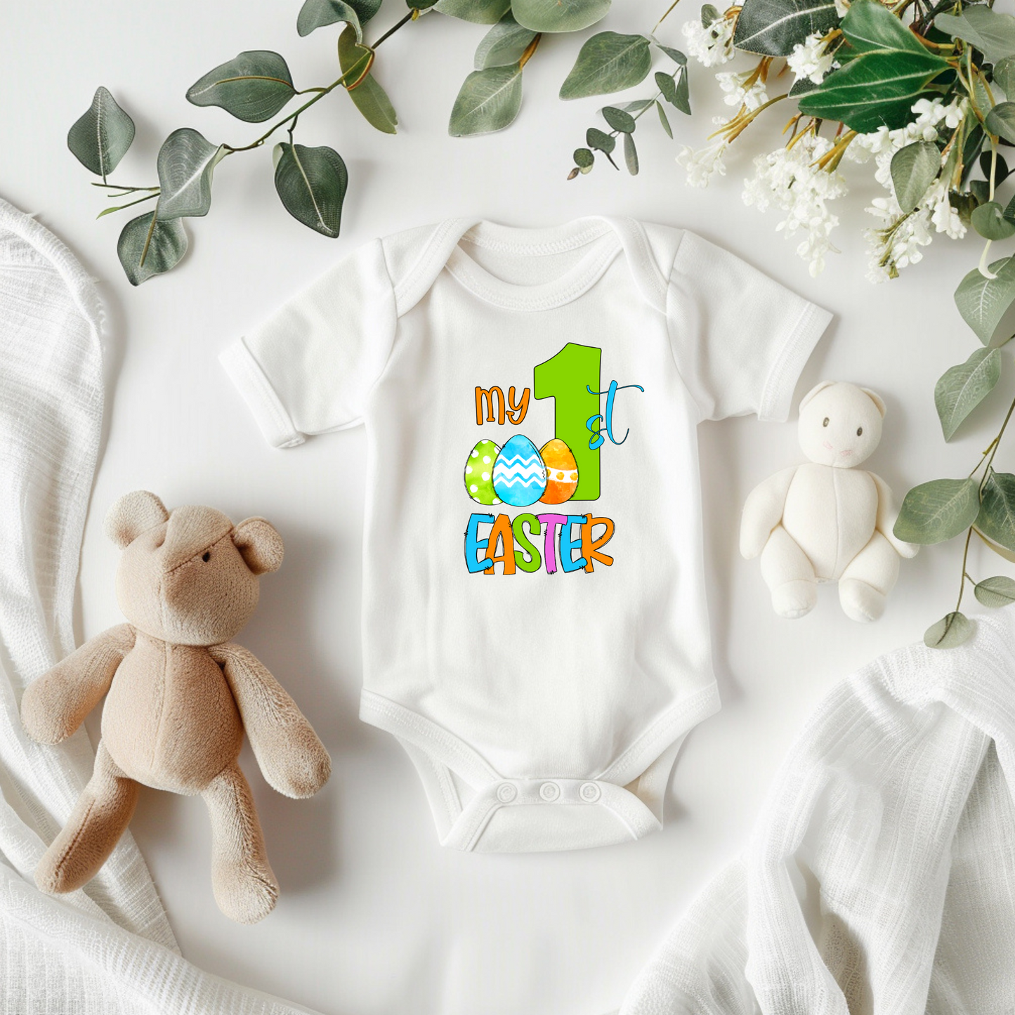 My First Easter Colorful Eggs | bodysuit | Baby Gift | Baby Shower