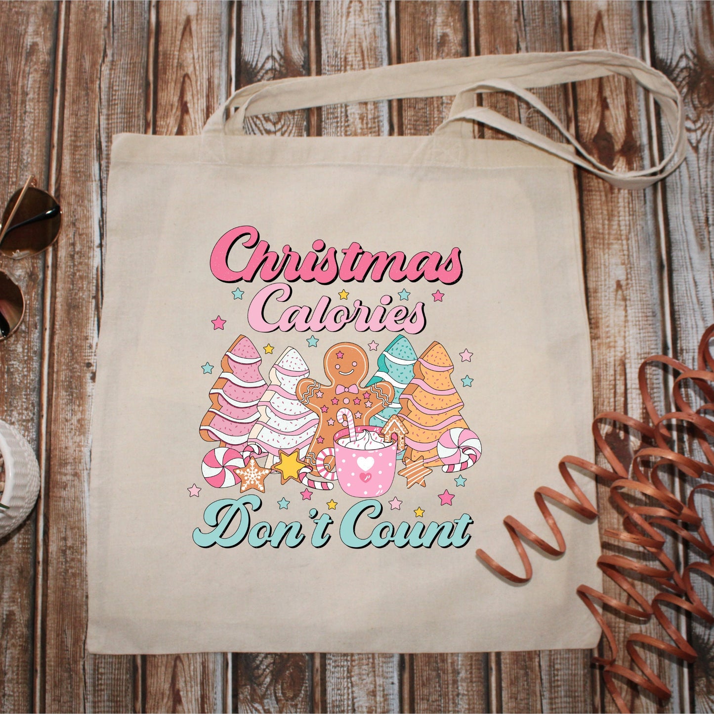 Christmas Calories Don't Count 15x16 Tote Bag