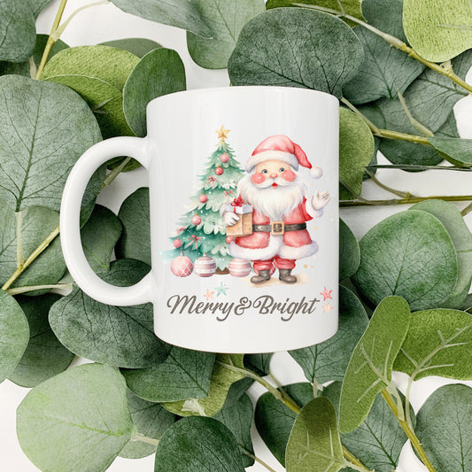 Merry Bright Santa Christmas 15oz Coffee Cup