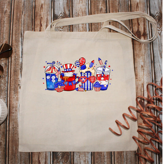 Coffee Cups | 4th of July | Tote Bag 15x16