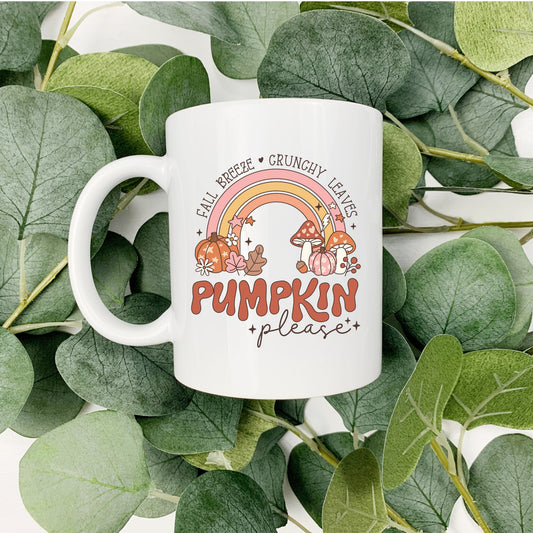 Fall Breeze Crunchy leaves | Pumpkin Please |15oz Coffee Cup