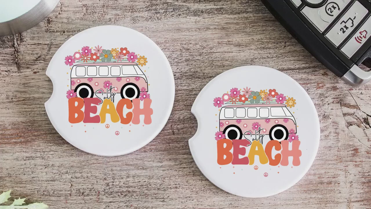 Salty Vibes | Car Coaster | Set of 2