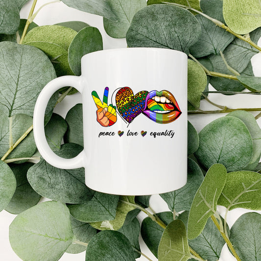 LGBTQ - Peace - Love - Equality - Sublimation Coffee Cup